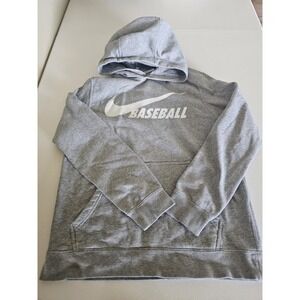 Nike Youth Large Hoodie Gray Nike Baseball Logo Pullover Sweatshirt